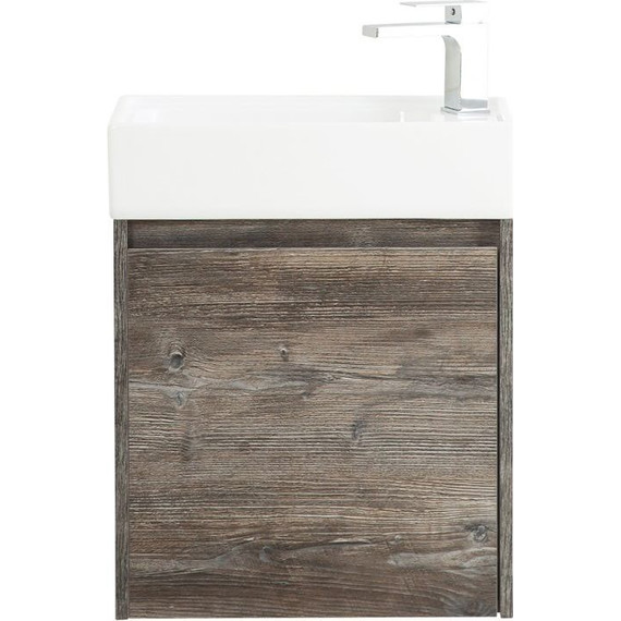 Тумба подвесная с раковиной BelBagno KRAFT MINI-500/260-1A-SO-PP-L 50 см, Pino Pasadena - фото 