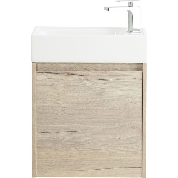 Тумба подвесная с раковиной BelBagno KRAFT MINI-500/260-1A-SO-RGB-R 50 см, Rovere Galifax Bianco - фото 