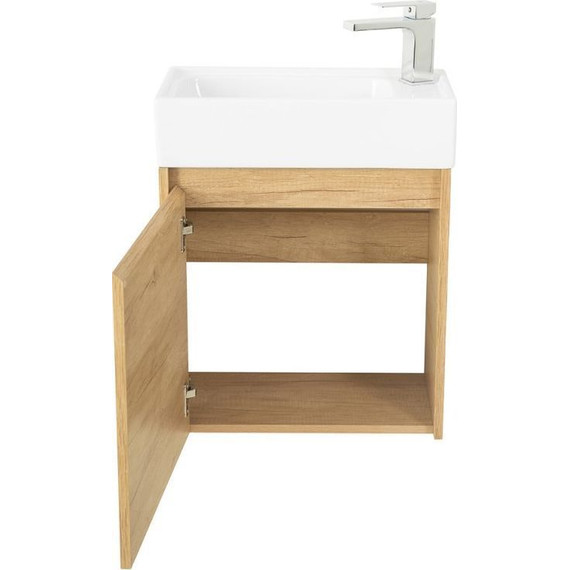 Тумба подвесная с раковиной BelBagno KRAFT MINI-500/260-1A-SO-RNN-L 50 см, Rovere Nebrasca Nature - фото 2