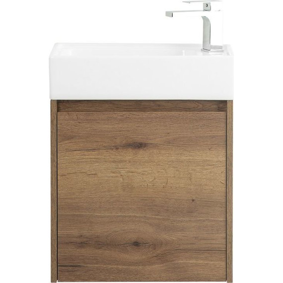 Тумба подвесная с раковиной BelBagno KRAFT MINI-500/260-1A-SO-RT-R 50 см, Rovere Tabacco - фото 