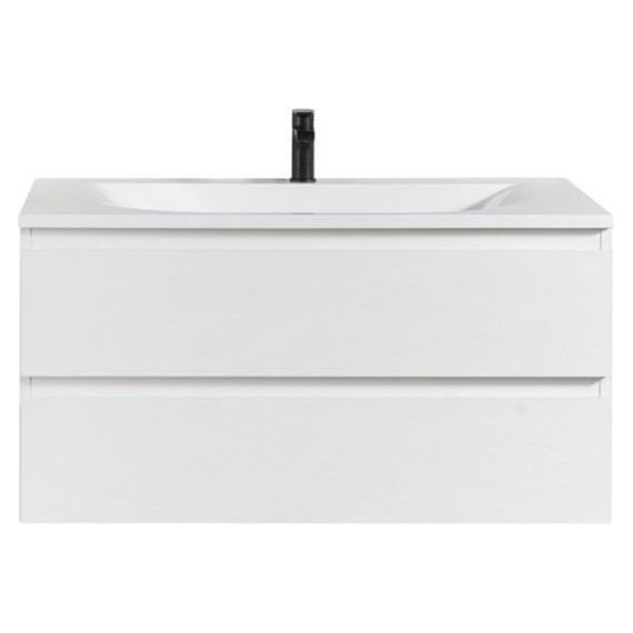 Тумба подвесная с раковиной Cezares MOLVENO-80-2C-SO-BG 80 см, Bianco Ghiaccio - фото 