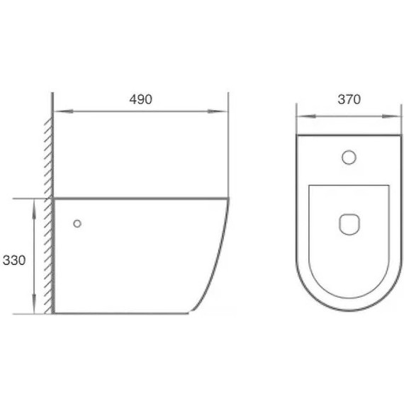 Биде подвесное CeramaLux 2197-1MB, черный матовый - фото 3