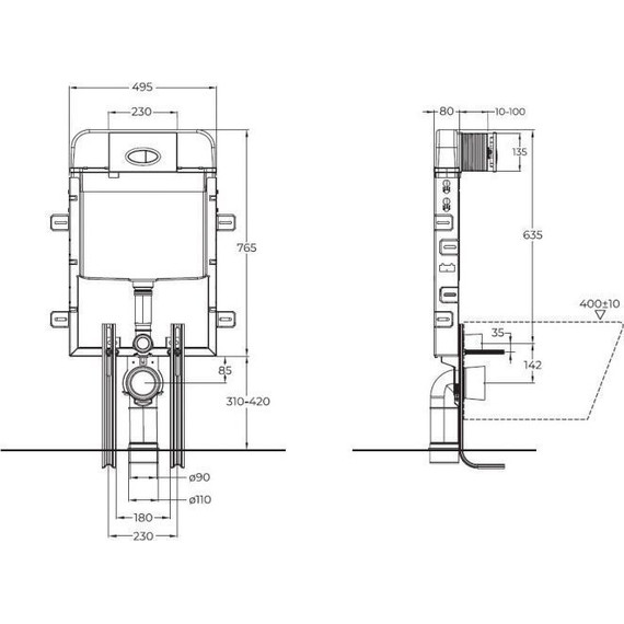 Смывной бачок скрытого монтажа для приставных унитазов BelBagno BB020 - фото, картинка 7 Смывной бачок скрытого монтажа для приставных унитазов BelBagno BB020 - фото 7