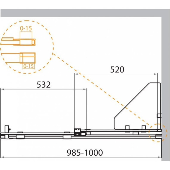 Шторка для ванны Cezares 100 см STREAM-VFS-11-100/150-C-Cr (стекло 8 мм), хром/прозрачное - фото 8