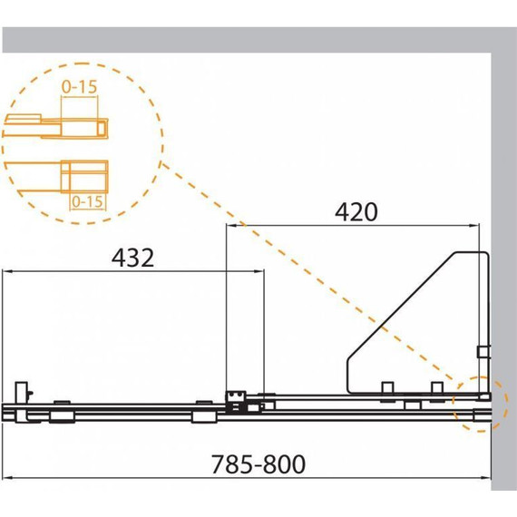 Шторка для ванны Cezares 80 см STREAM-VFS-11-80/150-C-Cr (стекло 8 мм), хром/прозрачное - фото 8