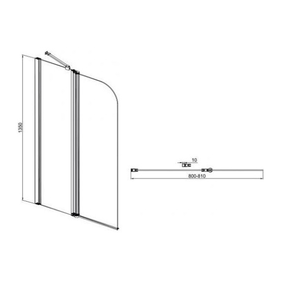 Шторка для ванны Sole Life 1 80 см, хром/прозрачное - фото 2