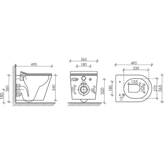 Унитаз подвесной Ceramicanova Balearica Rimless CN6000MH с тонкой крышкой микролифт, антрацит матовый, Цвет производителя: серый - фото, картинка 8 Унитаз подвесной Ceramicanova Balearica Rimless CN6000MH с тонкой крышкой микролифт, антрацит матовый, Цвет производителя: серый - фото 8