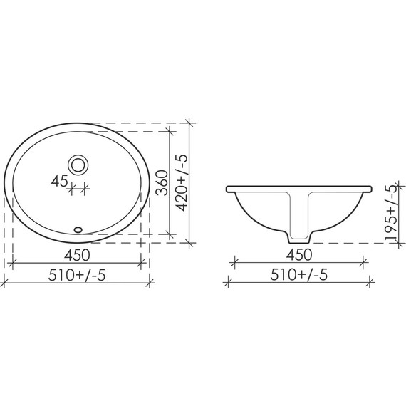 Раковина врезная под столешницу Ceramicanova Element 51 см CN6042 - фото, картинка 6 Раковина врезная под столешницу Ceramicanova Element 51 см CN6042 - фото 6