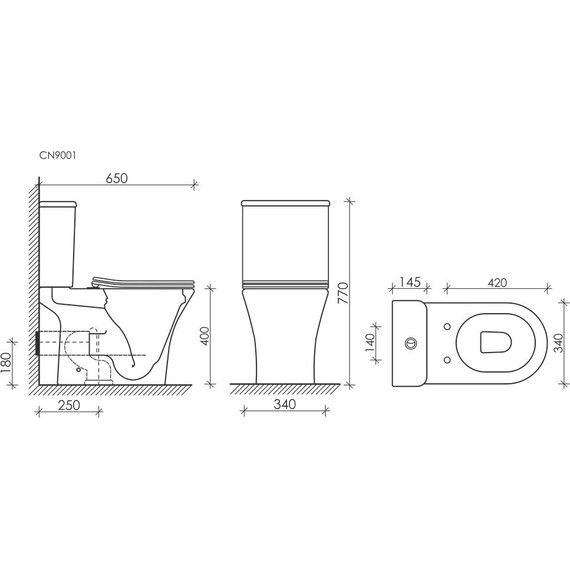 Унитаз-компакт Ceramicanova Fortuna Rimless CN9001 с тонкой крышкой микролифт - фото 8