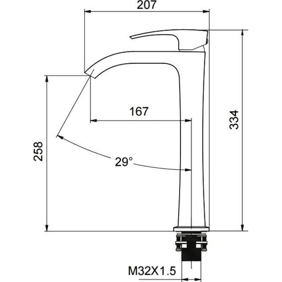 Смеситель для раковины высокий Gappo G1007-86, чёрный - фото, картинка 2 Смеситель для раковины высокий Gappo G1007-86, чёрный - фото 2