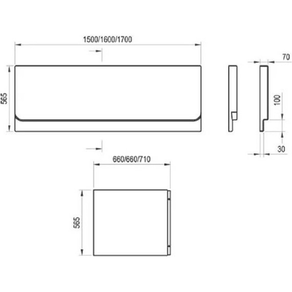 Панель фронтальная для ванны Ravak Chrome 150 см CZ72100A00 - фото 3