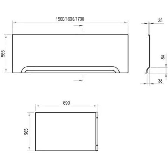 Панель фронтальная для ванны Ravak Vanda II 150 см CZ001P0A00 - фото, картинка 3 Панель фронтальная для ванны Ravak Vanda II 150 см CZ001P0A00 - фото 3