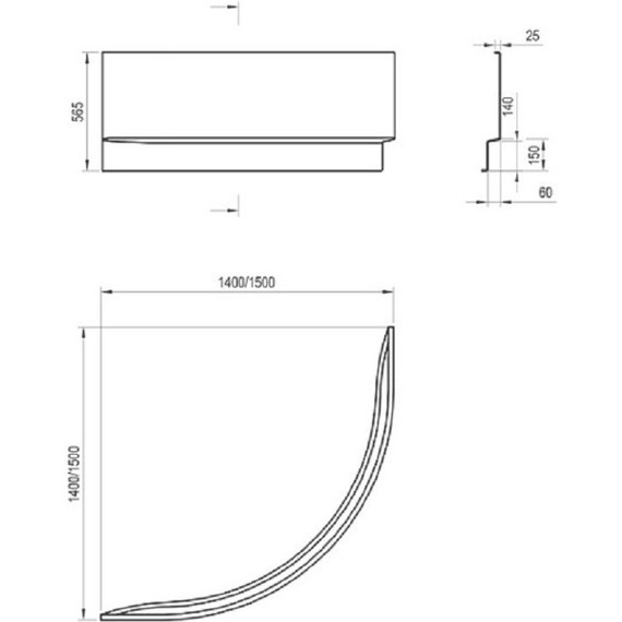 Панель фронтальная для ванны Ravak NEW DAY 140 см CZF1000AN0 - фото 3