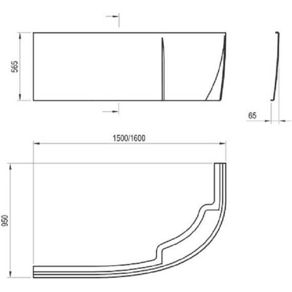 Панель фронтальная для ванны Ravak Rosa 95 160 см CZ57100A00 L - фото 4