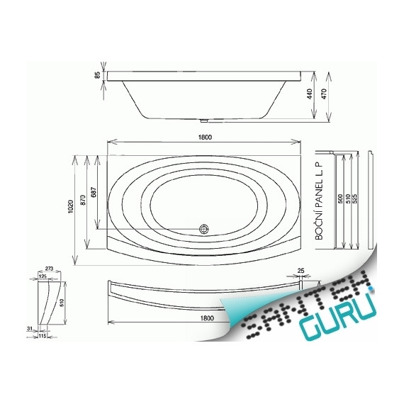 Панель фронтальная для ванны Ravak Evolution 180 см CZ11000A00 - фото 6