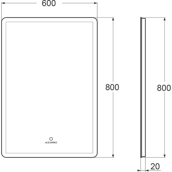 Зеркало Azario Lucia 60 см AZ-Z-061CS - фото, картинка 10 Зеркало Azario Lucia 60 см AZ-Z-061CS - фото 10