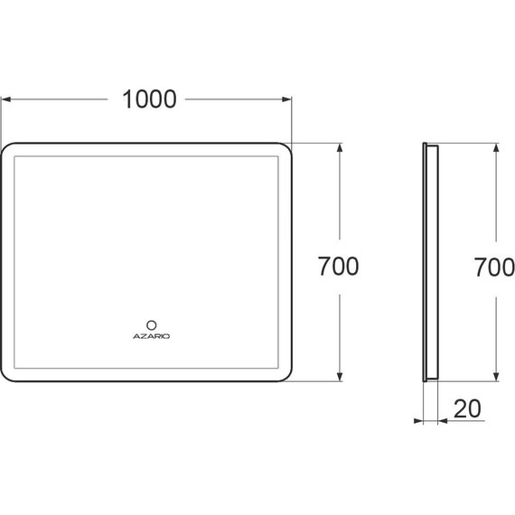 Зеркало Azario 100 см AZ-Z-062CS - фото, картинка 10 Зеркало Azario 100 см AZ-Z-062CS - фото 10