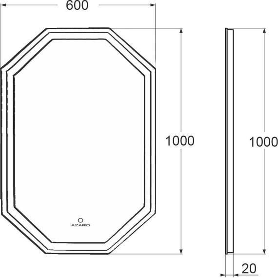 Зеркало Azario 60 см AZ-Z-097CS - фото 11