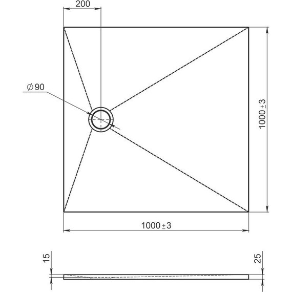 Мраморный поддон Jacob Delafon Tolbiac 100х100 см E6D328RU-NGM, черный матовый - фото 3