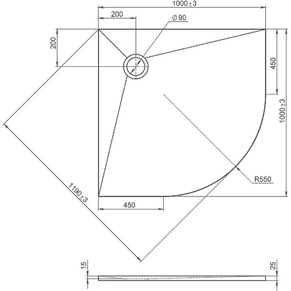 Мраморный поддон Jacob Delafon Tolbiac 100х100 см E6D330RU-NGM, черный матовый - фото, картинка 2 Мраморный поддон Jacob Delafon Tolbiac 100х100 см E6D330RU-NGM, черный матовый - фото 2