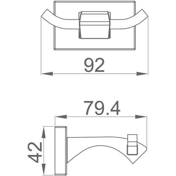Двойной крючок Gappo G0705-26, цвет чёрный - фото 2