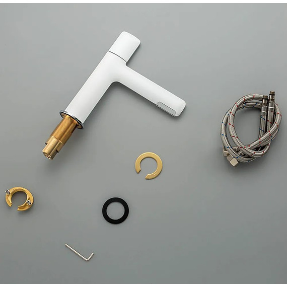 Смеситель для раковины Gappo G1052-88, белый/хром, Цвет производителя: белый - фото 6