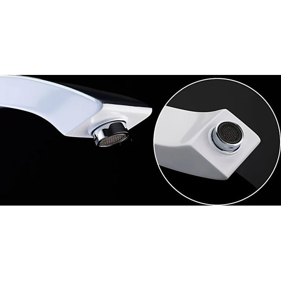 Смеситель для ванны Gappo G3007-8, белый/хром - фото, картинка 6 Смеситель для ванны Gappo G3007-8, белый/хром - фото 6