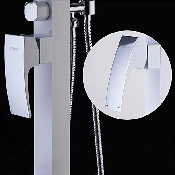 Смеситель для ванны Gappo G3007-8, белый/хром - фото, картинка 9 Смеситель для ванны Gappo G3007-8, белый/хром - фото 9
