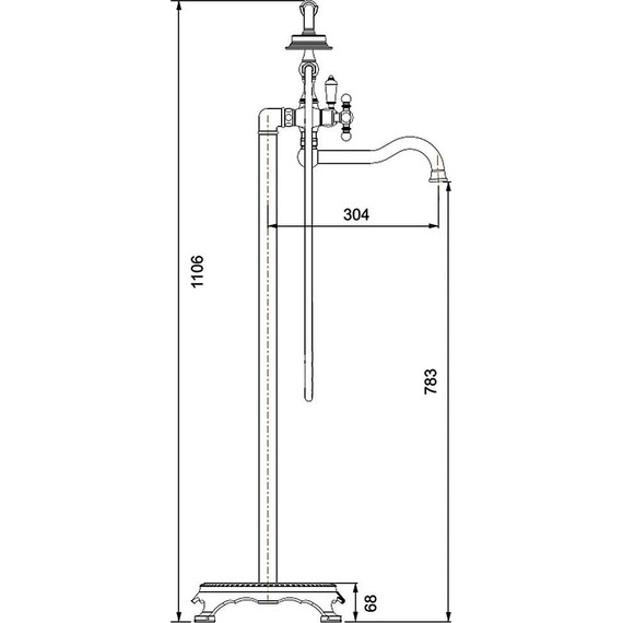 Смеситель для ванны Gappo G3089-6, золото - фото 3