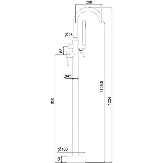 Смеситель для ванны Gappo G3099, сатин - фото, картинка 11 Смеситель для ванны Gappo G3099, сатин - фото 11