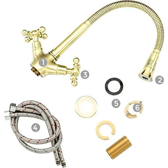 Смеситель для кухни Gappo G4089-6, золото - фото 5