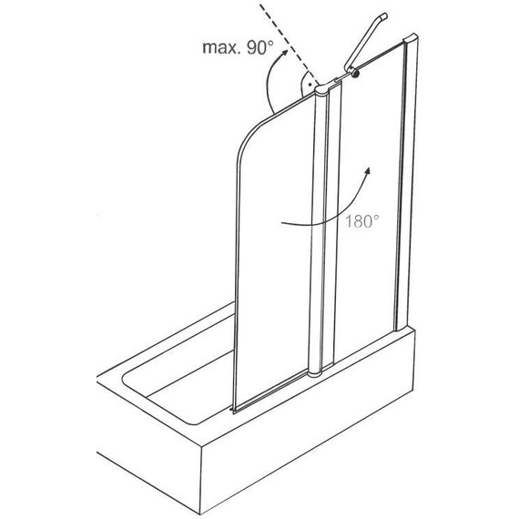 Шторка для ванны Azario Merrit 110х140 см AZ-NF6221 1100, хром/прозрачное - фото, картинка 4 Шторка для ванны Azario Merrit 110х140 см AZ-NF6221 1100, хром/прозрачное - фото 4