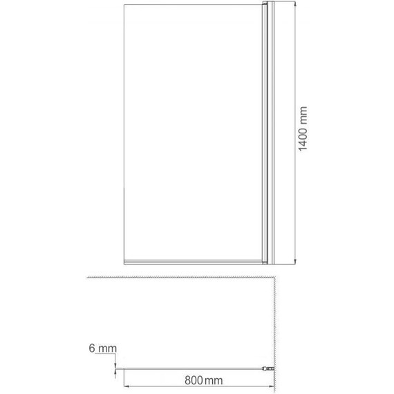 Шторка для ванны Azario Merrit 80х140 см AZ-NF6310-1 800 Black, чёрный/прозрачное - фото, картинка 3 Шторка для ванны Azario Merrit 80х140 см AZ-NF6310-1 800 Black, чёрный/прозрачное - фото 3