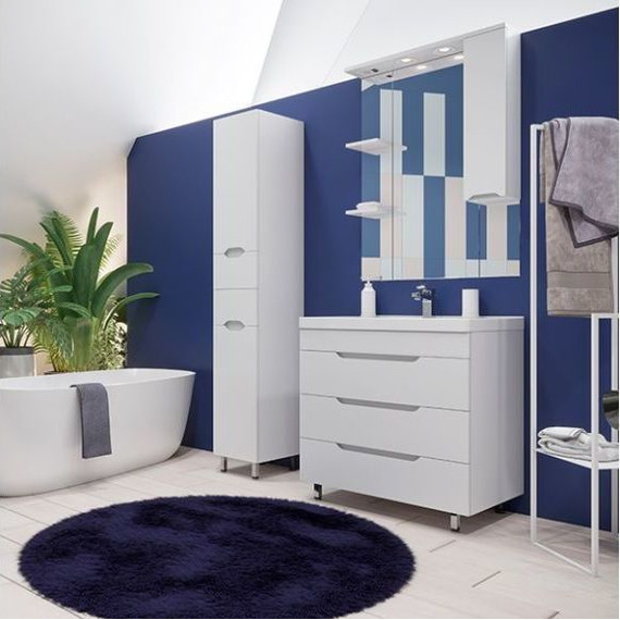 Тумба напольная с раковиной Mirsant Soho Quadro 100/2 см с доводчиком, белый - фото, картинка 8 Тумба напольная с раковиной Mirsant Soho Quadro 100/2 см с доводчиком, белый - фото 8