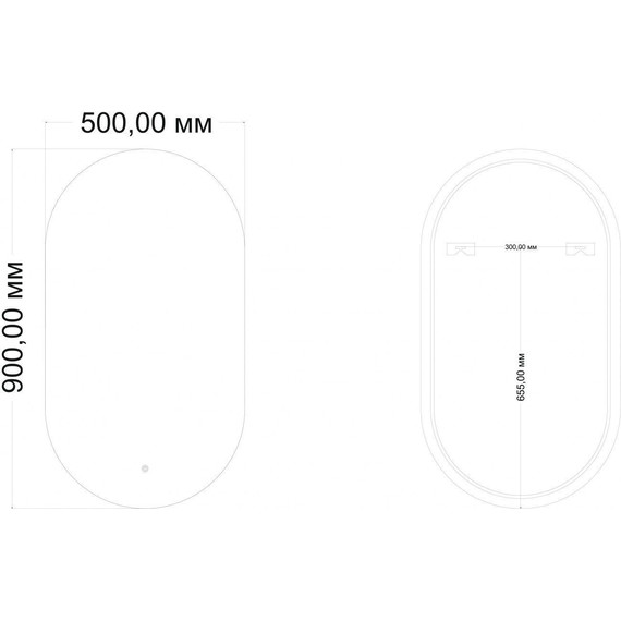Зеркало Art&Max Torino Led 50 см AM-Tor-500-900-DS-F-H - фото 2