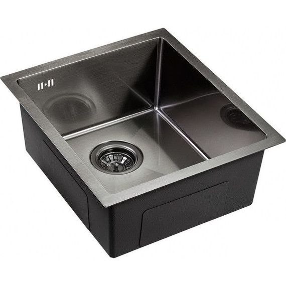 Кухонная мойка Emar EMB-130 PVD Nano Dark 1 мм, чёрный, Цвет производителя: чёрный - фото 