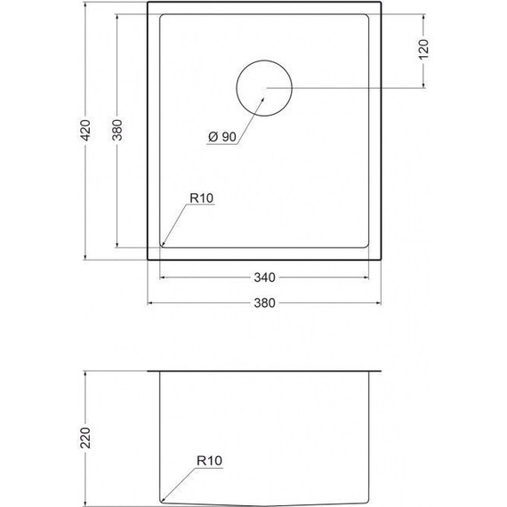 Кухонная мойка Emar EMB-130 PVD Nano Dark 1 мм, чёрный, Цвет производителя: чёрный - фото 2