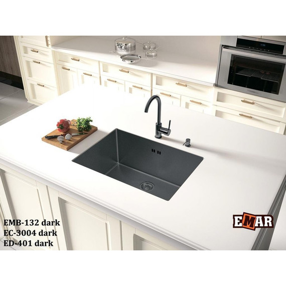 Кухонная мойка Emar EMB-132 PVD Nano Dark 1 мм, чёрный, Цвет производителя: чёрный - фото 2