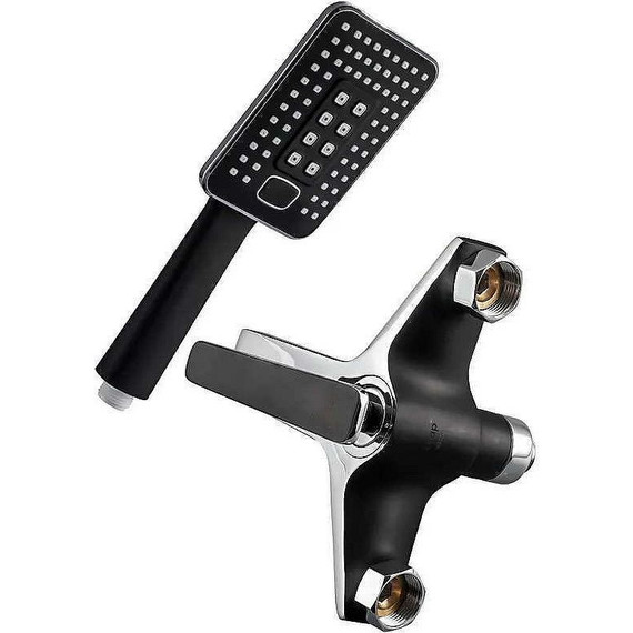 Смеситель для ванны Frap F3257, черный/хром - фото 2