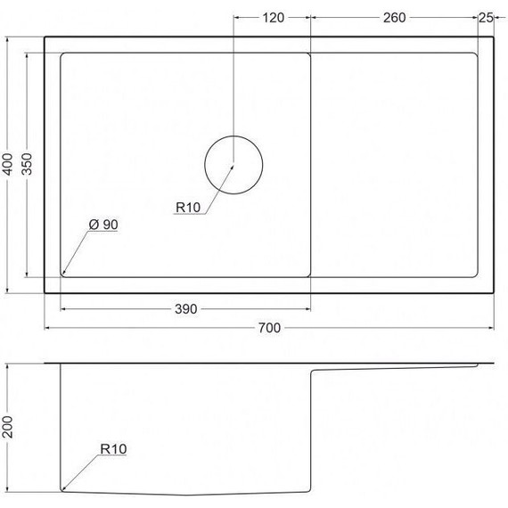 Кухонная мойка Emar EMB-124 Satine 1,2 мм, сатин, Цвет производителя: сатин - фото 2
