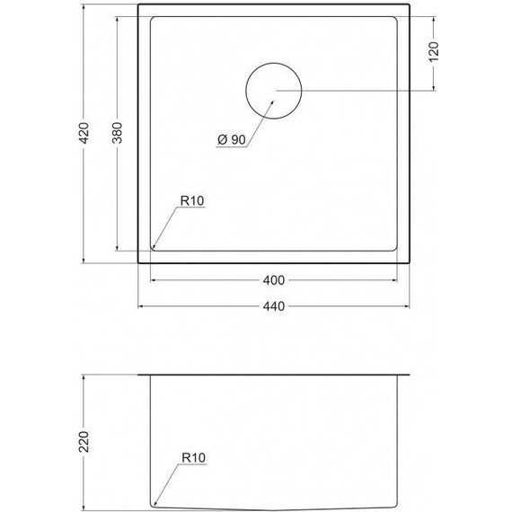 Кухонная мойка Emar EMB-131 PVD Nano Satine 1 мм, сатин, Цвет производителя: сатин - фото 2