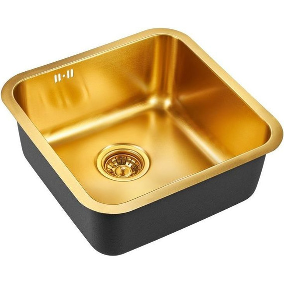 Кухонная мойка Emar EMB-127A PVD Nano Golden 0,8 мм, золото, Цвет производителя: золото - фото 