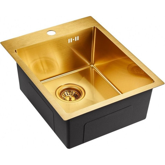 Кухонная мойка Emar EMB-128A PVD Nano Golden 1 мм, золото, Цвет производителя: золото - фото 