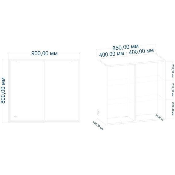 Зеркало-шкаф Art&Max Merano Led 90 см AM-Mer-900-800-1D-R-DS-F (подсветка, диммер, функция антизапотеватель, сенсорный выключатель) - фото, картинка 2 Зеркало-шкаф Art&Max Merano Led 90 см AM-Mer-900-800-1D-R-DS-F (подсветка, диммер, функция антизапотеватель, сенсорный выключатель) - фото 2