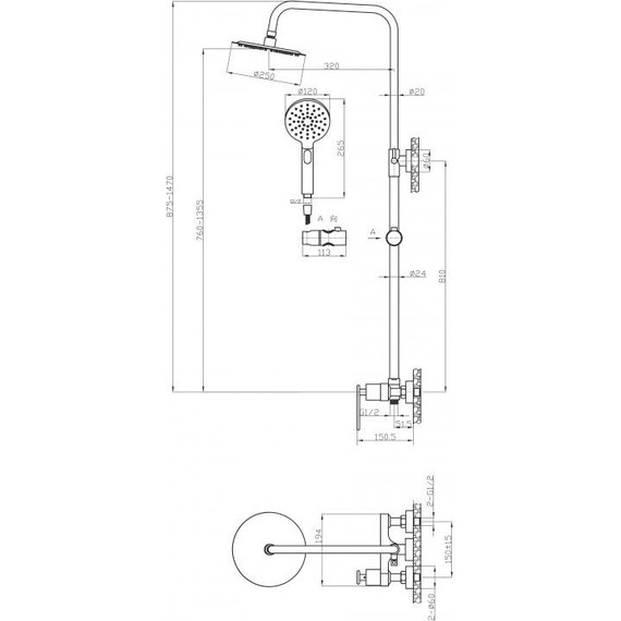 Душевая стойка Cezares MOMENTO-CD-01 - фото 2