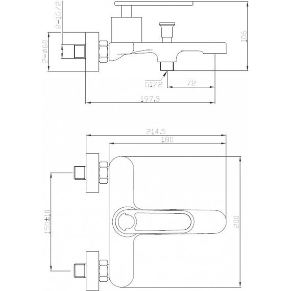 Смеситель для ванны Cezares MOMENTO-VD-01 - фото 2