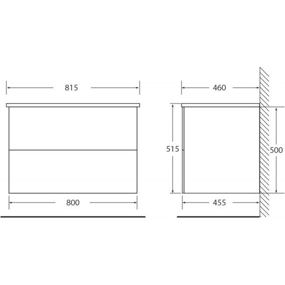 Тумба подвесная со столешницей BelBagno Etna 80 см ETNA-800-2C-SO-BL-P+KEP-80-CESTR, Цвет фасада: Bianco Lucido - фото 6