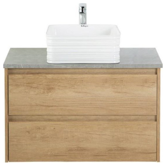 Тумба подвесная со столешницей BelBagno Kraft 100 см KRAFT-1000-2C-SO-RNN+KEP-100-MGL - фото 