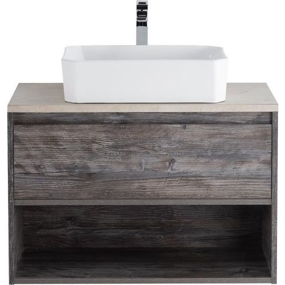 Тумба подвесная со столешницей BelBagno Kraft 80 см KRAFT-800-1C-SO-PP+KEP-80-MCO - фото 