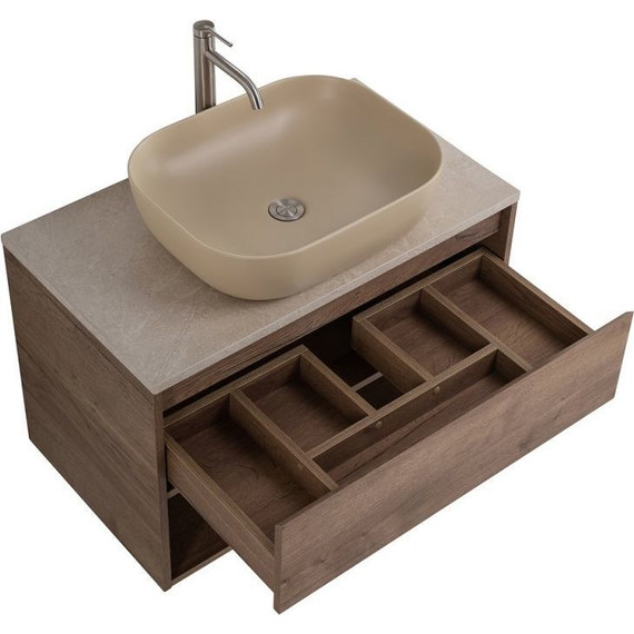 Тумба подвесная со столешницей BelBagno Kraft 80 см KRAFT-800-1C-SO-RT+KEP-80-MCO - фото 2